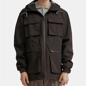 Noize Cody Raincoat Mid Length Safari Hooded Jacket Men's Medium or Large Black